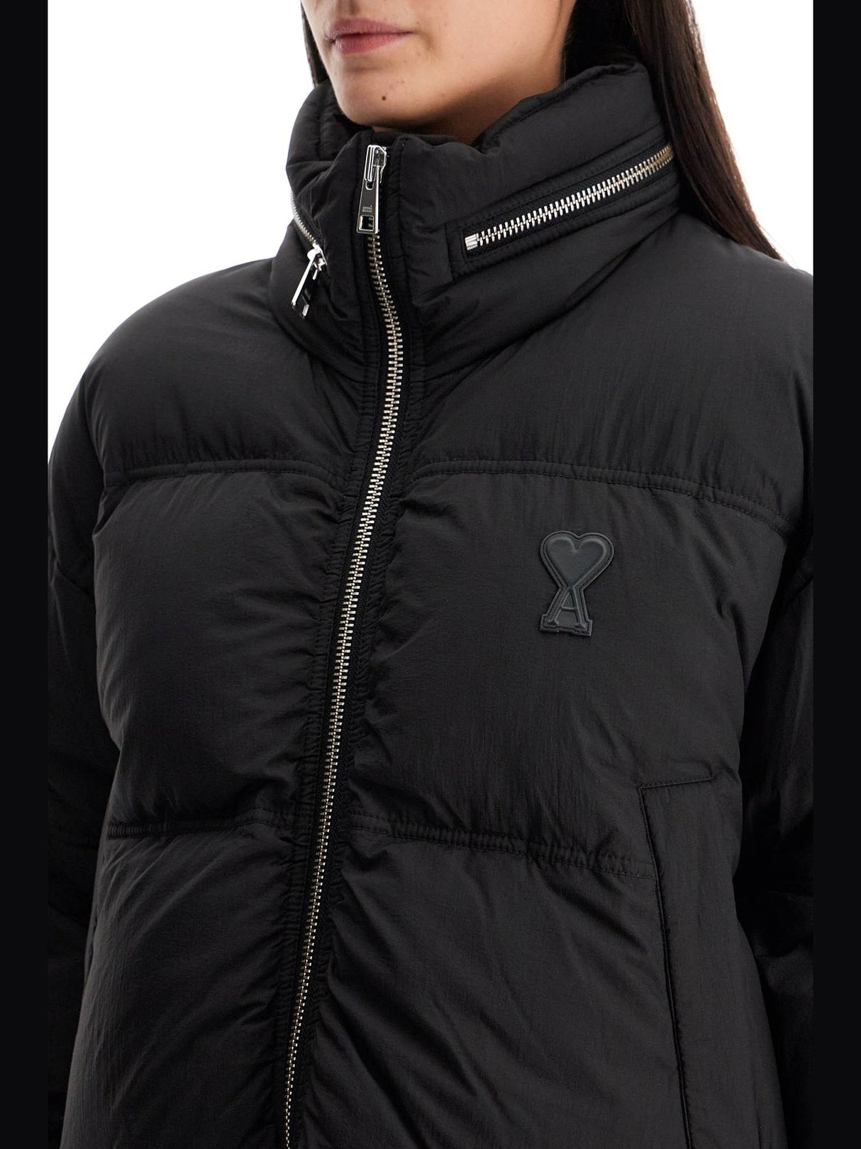 Down Jacket With Logo Patch