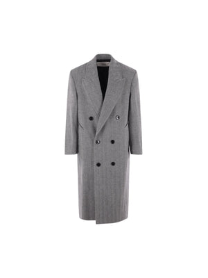 Herringbone Wool Blend Coat-AMI PARIS-JOHN JULIA