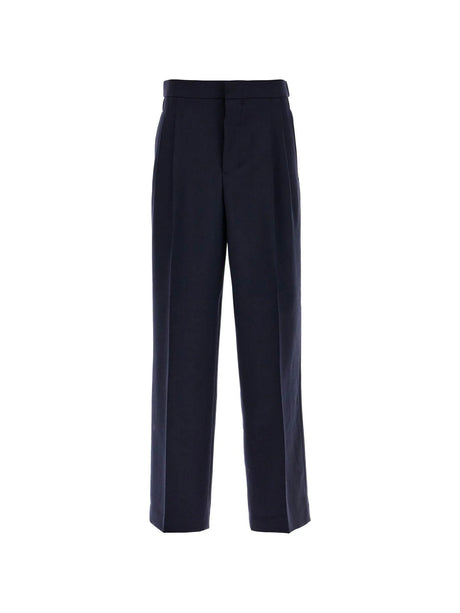 AMI ALEXANDRE MATTIUSSIAMI ALEXANDRE MATTIUSSI-Large Fit Wool Gabardine Trousers -JOHN JULIA.