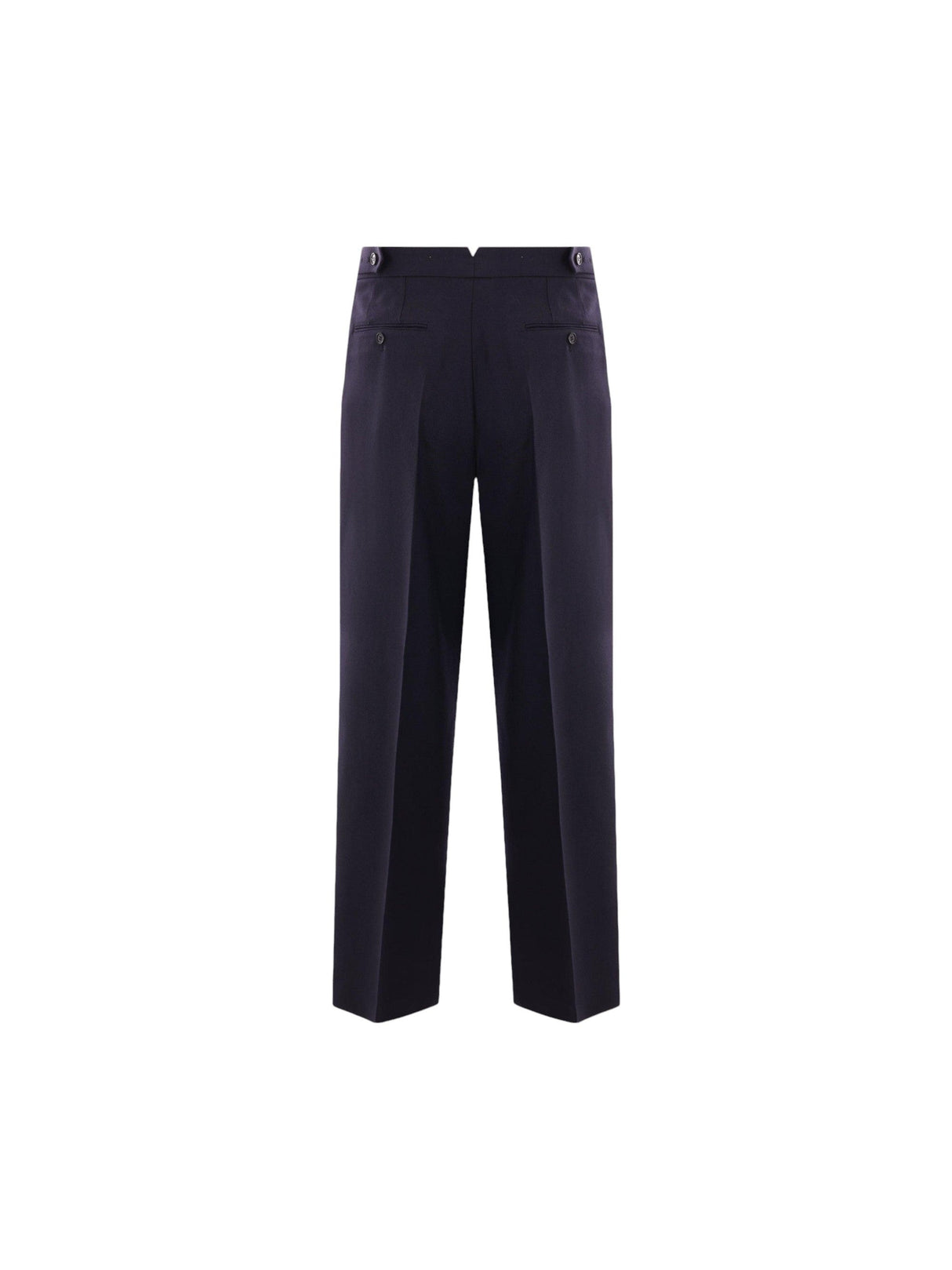 Loose-fit Wool Gabardine Trousers-AMI PARIS-JOHN JULIA