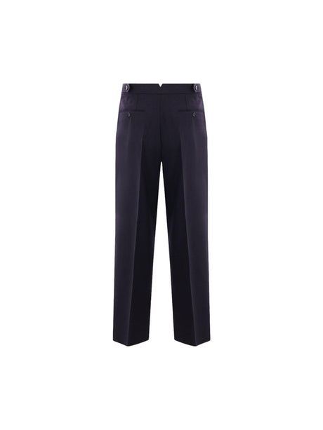 Loose-fit Wool Gabardine Trousers-AMI PARIS-JOHN JULIA