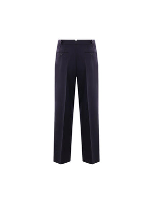 Loose-fit Wool Gabardine Trousers-AMI PARIS-JOHN JULIA