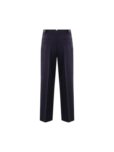 Loose-fit Wool Gabardine Trousers-AMI PARIS-JOHN JULIA