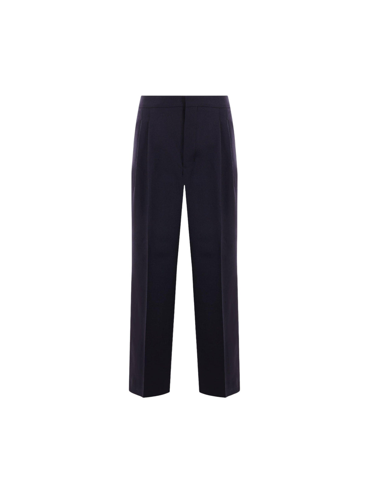 Loose-fit Wool Gabardine Trousers-AMI PARIS-JOHN JULIA