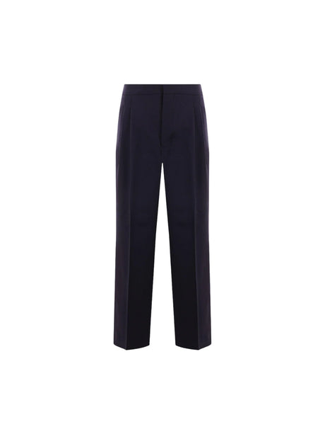 Loose-fit Wool Gabardine Trousers-AMI PARIS-JOHN JULIA