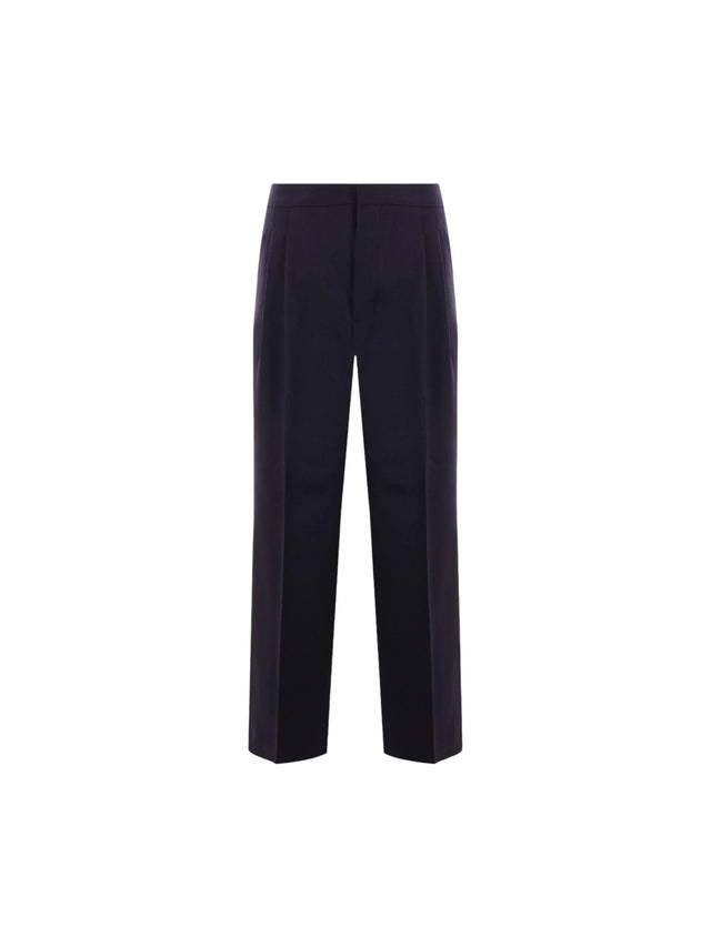 Loose-fit Wool Gabardine Trousers-AMI PARIS-JOHN JULIA