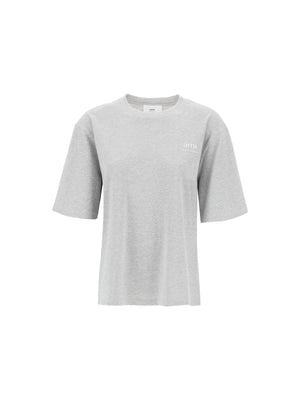 AMI PARIS-Organic Cotton T-Shirt Rubberized Logo-JOHN JULIA