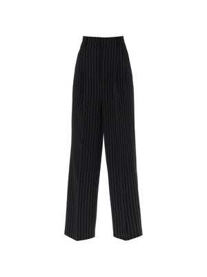 Pinstriped Wool Trousers.