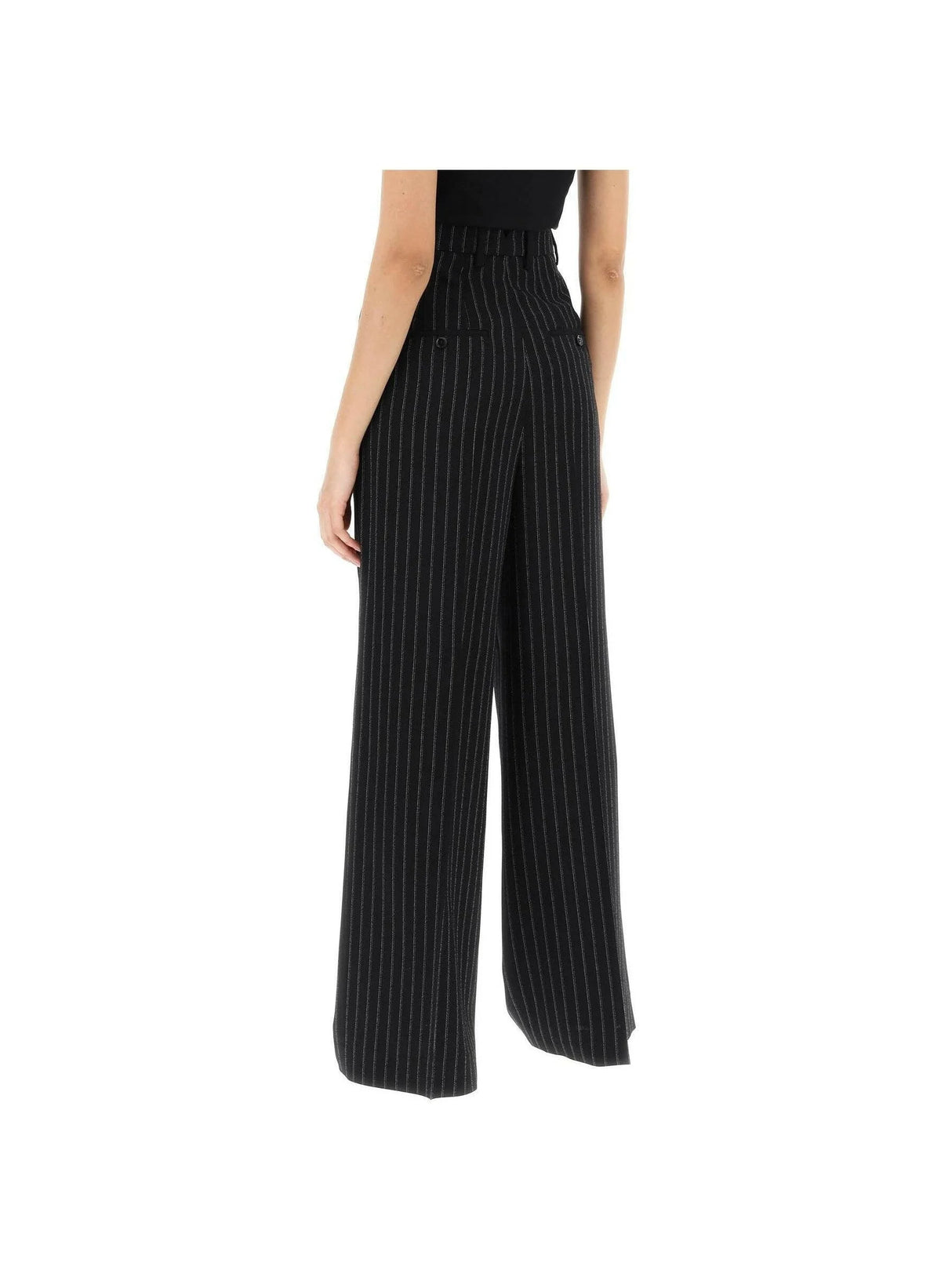 Pinstriped Wool Trousers.