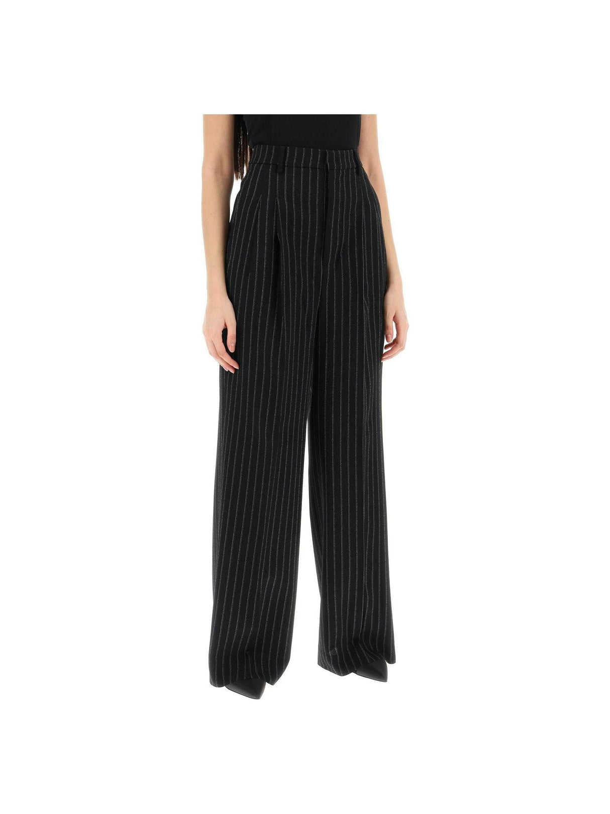 Pinstriped Wool Trousers.