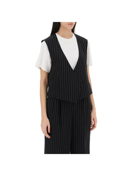 Pinstriped Virgin Wool Waistcoat AMI ALEXANDRE MATTIUSSI JOHN JULIA.