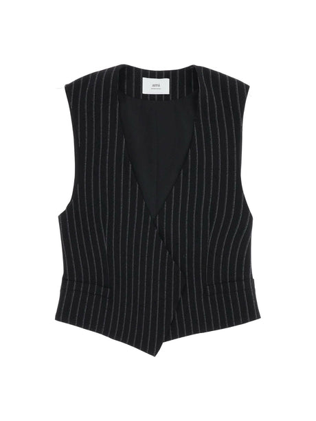 Pinstriped Virgin Wool Waistcoat AMI ALEXANDRE MATTIUSSI JOHN JULIA.