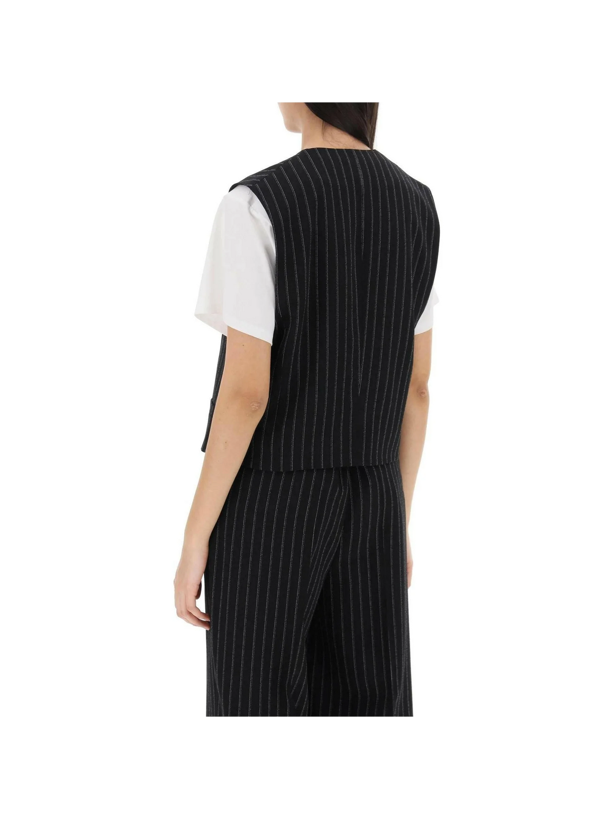 Pinstriped Virgin Wool Waistcoat AMI ALEXANDRE MATTIUSSI JOHN JULIA.