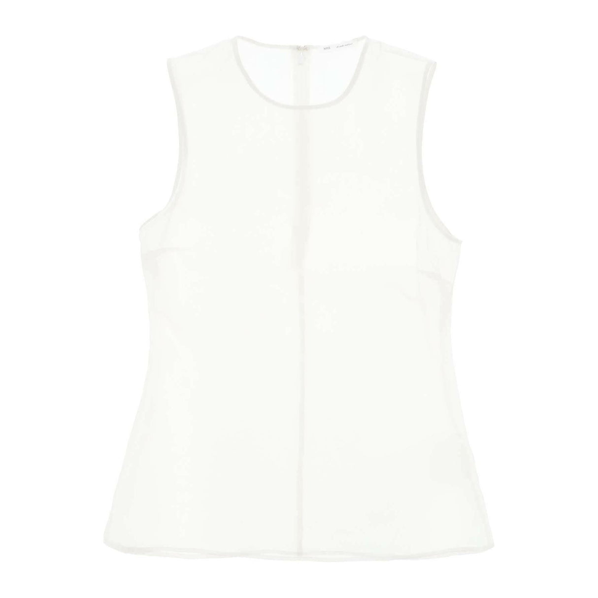 White Sheer Silk Sleeveless Silk Top AMI ALEXANDRE MATTIUSSI JOHN JULIA.