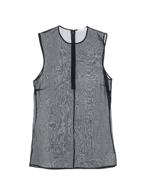 Black Sheer Silk Sleeveless Silk Top AMI ALEXANDRE MATTIUSSI JOHN JULIA.