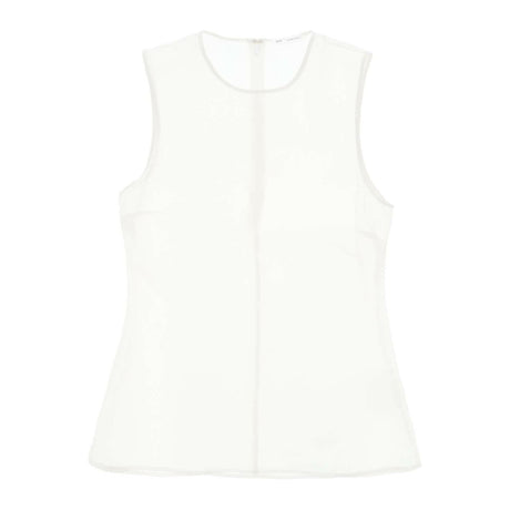 White Sheer Silk Sleeveless Silk Top AMI ALEXANDRE MATTIUSSI JOHN JULIA.