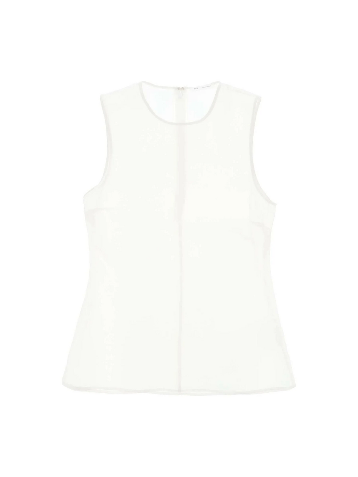 White Sheer Silk Sleeveless Silk Top AMI ALEXANDRE MATTIUSSI JOHN JULIA.