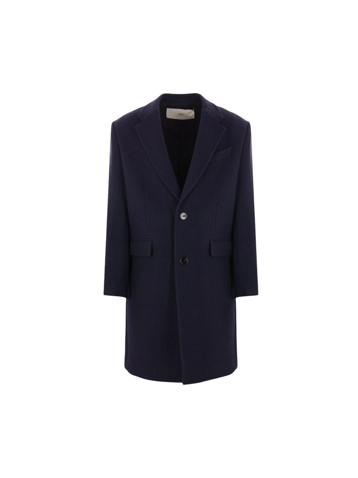 Single-Breasted Wool Coat-Ami Paris-JOHN JULIA