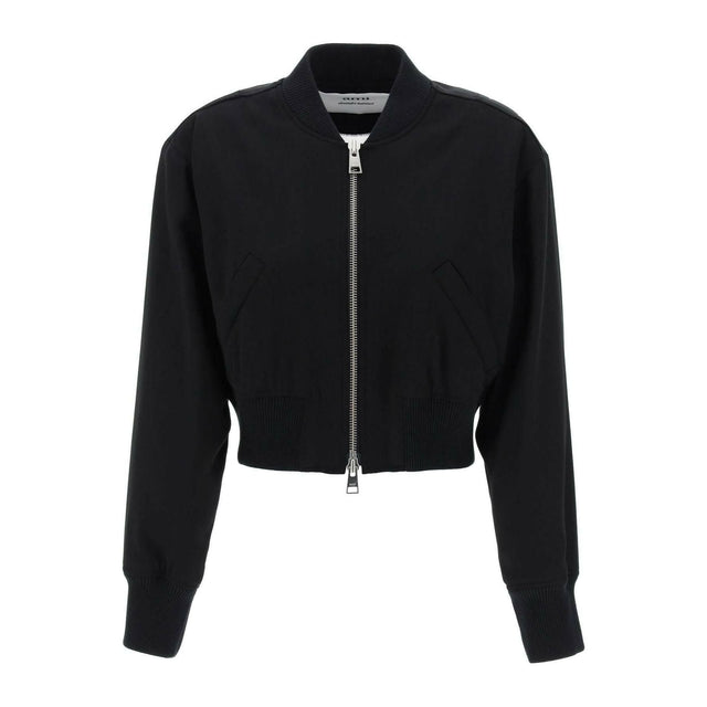 Soft Wool-Viscose Twill Cropped Bomber AMI ALEXANDRE MATTIUSSI JOHN JULIA.