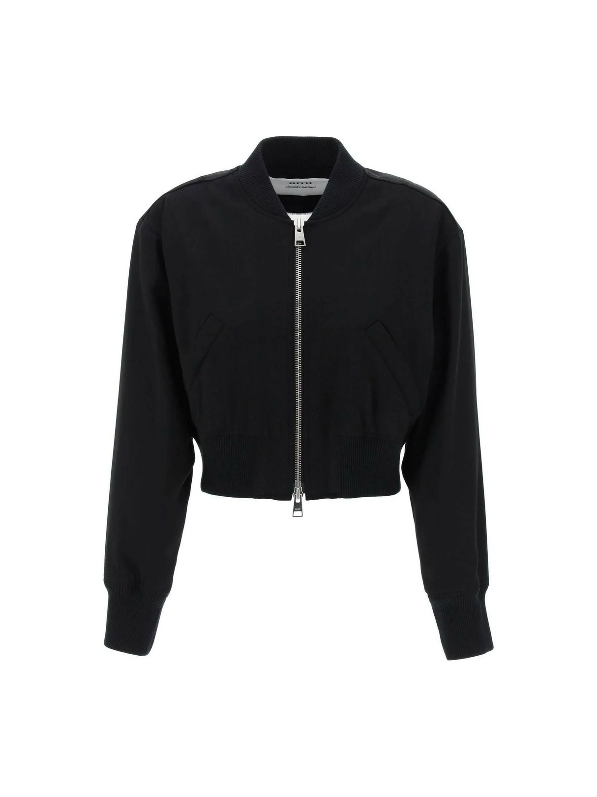 Soft Wool-Viscose Twill Cropped Bomber AMI ALEXANDRE MATTIUSSI JOHN JULIA.