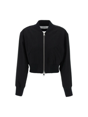 Soft Wool-Viscose Twill Cropped Bomber AMI ALEXANDRE MATTIUSSI JOHN JULIA.