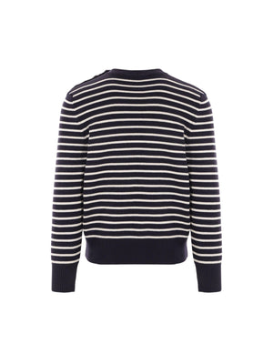 Striped Cotton and Wool Sweater-AMI PARIS-JOHN JULIA