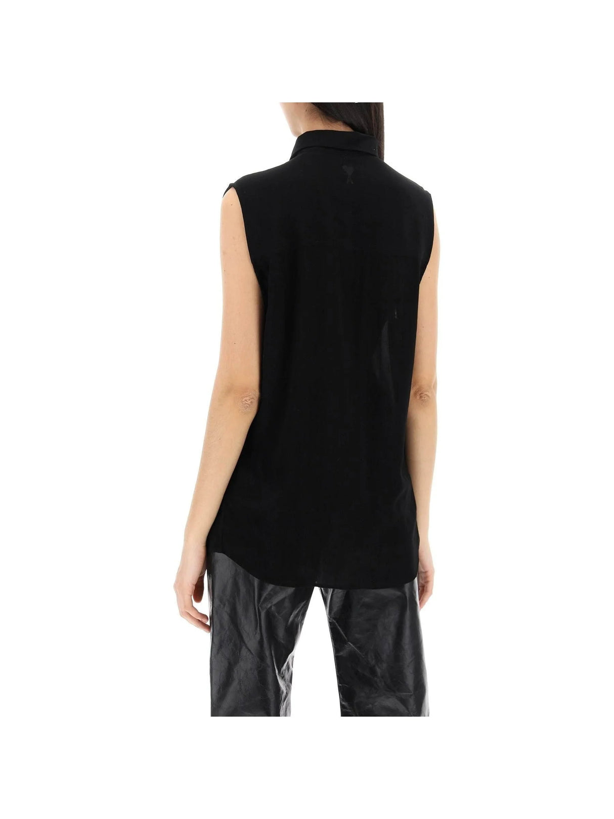 Textured Viscose Voile Sleeveless Shirt - Unisex > Unisex clothing > Shirts