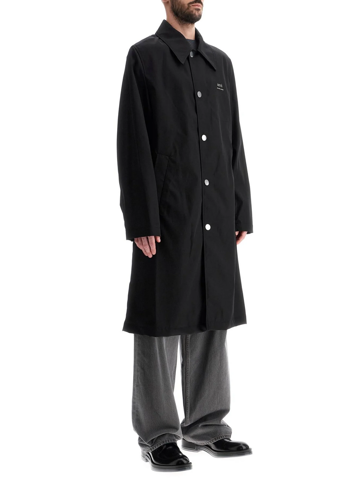 Unisex Car Coat Cotton Blend-Ami Paris-JOHN JULIA