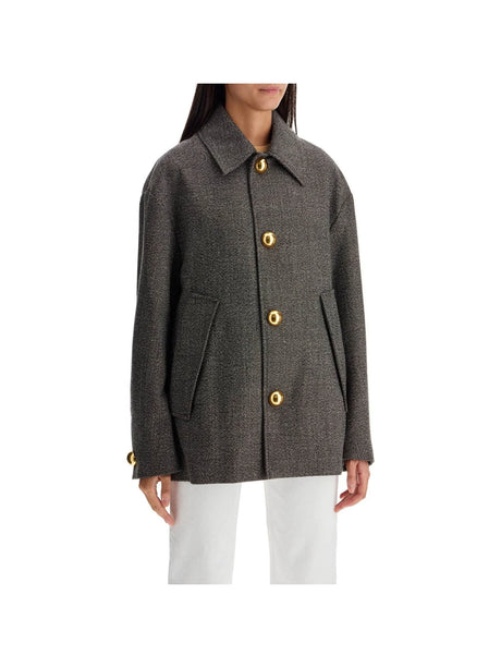 Wool And Cotton Blend Boxy Jacket