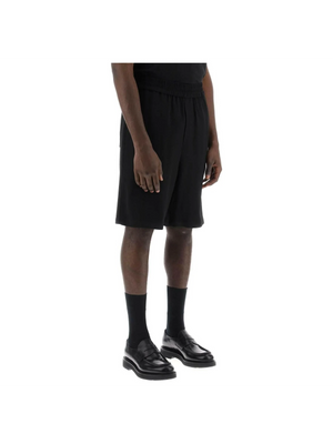 Black Wool-Blend Shorts AMI ALEXANDRE MATTIUSSI JOHN JULIA.