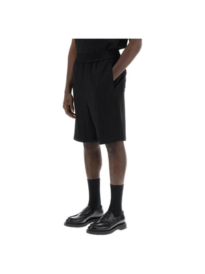 Black Wool-Blend Shorts AMI ALEXANDRE MATTIUSSI JOHN JULIA.