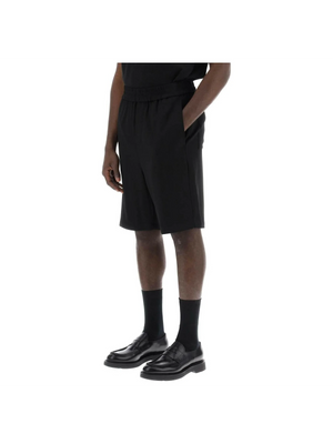 Black Wool-Blend Shorts AMI ALEXANDRE MATTIUSSI JOHN JULIA.