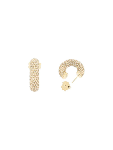 Cameron Embellished Small Hoop Earrings AMINA MUADDI JOHN JULIA.