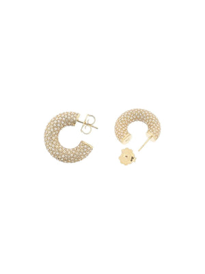 Cameron Embellished Small Hoop Earrings AMINA MUADDI JOHN JULIA.