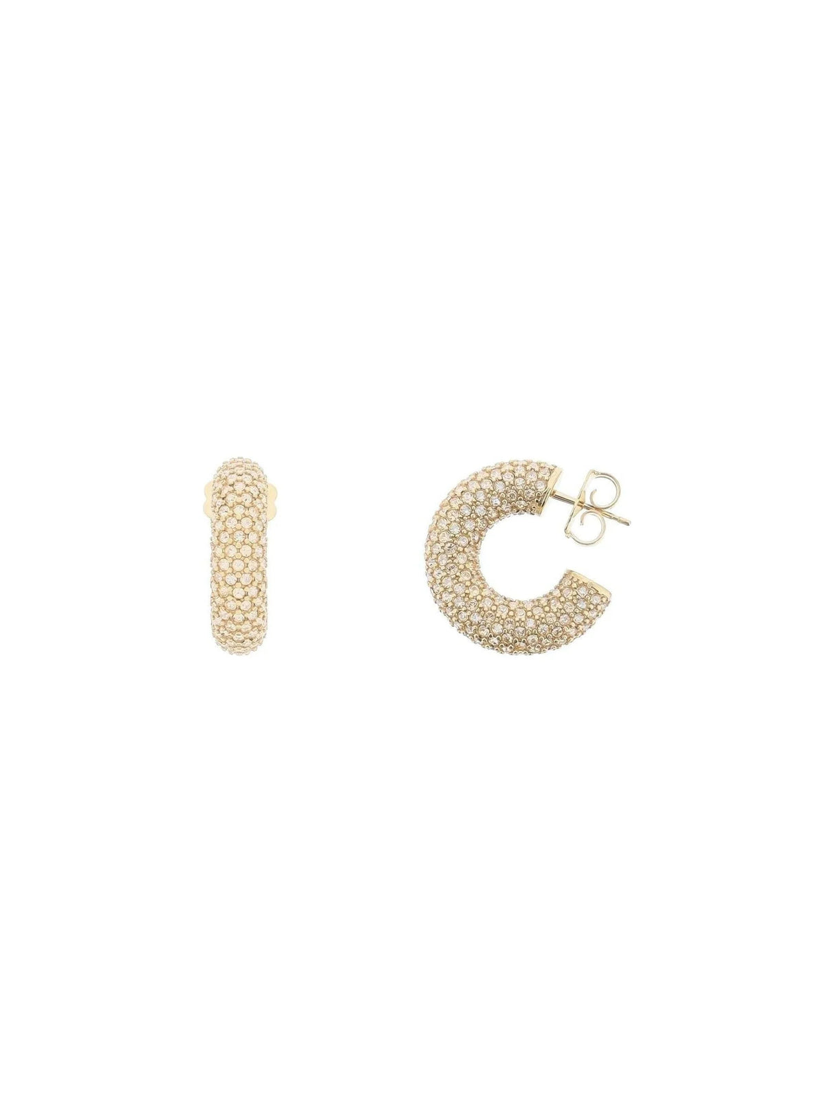 Cameron Embellished Small Hoop Earrings AMINA MUADDI JOHN JULIA.