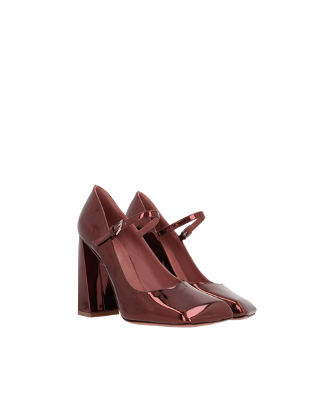 Charlotte Mirror-Effect Leather Mary-Jane Pumps-AMINA MUADDI-JOHN JULIA