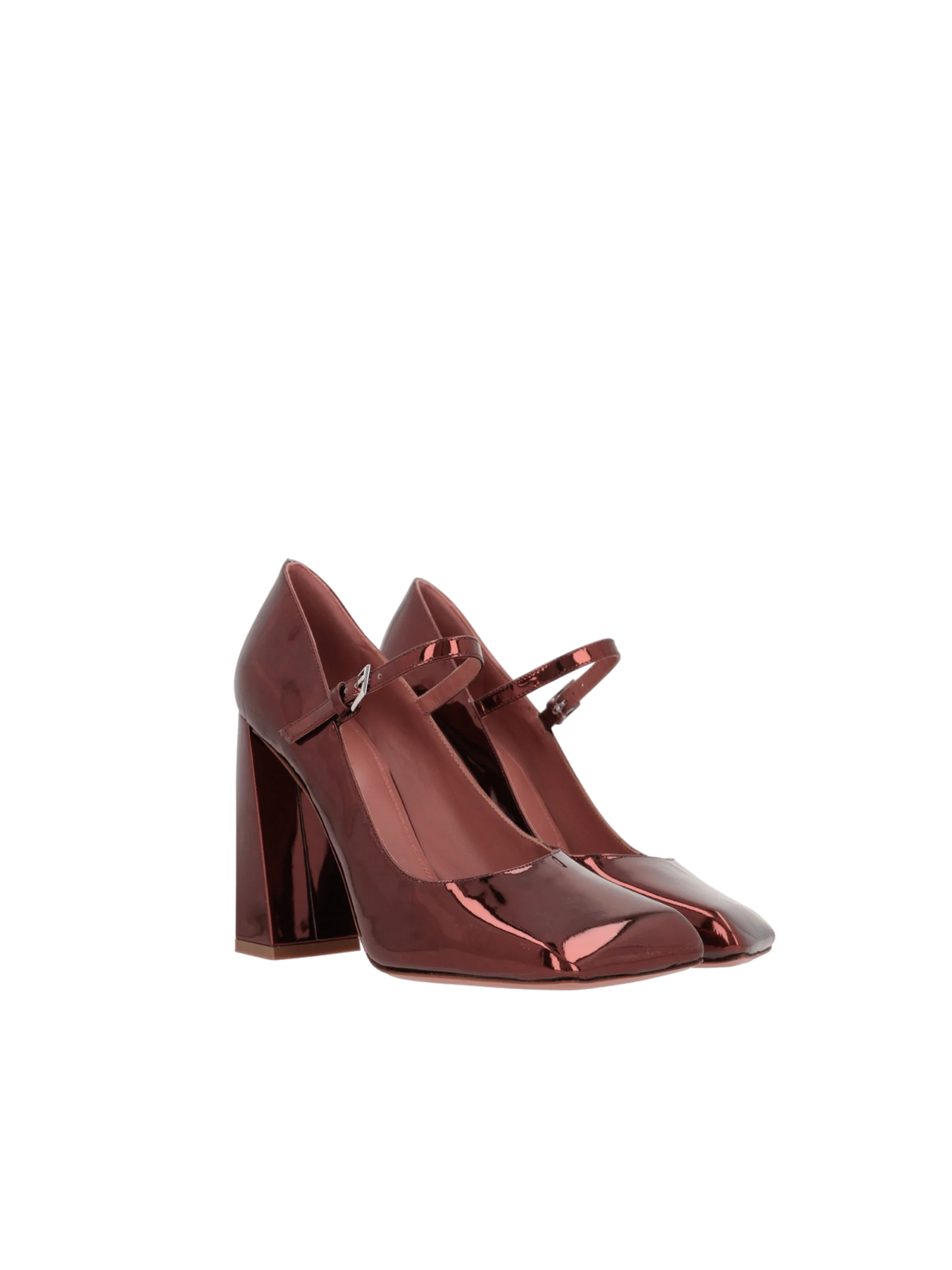 Charlotte Mirror-Effect Leather Mary-Jane Pumps-AMINA MUADDI-JOHN JULIA