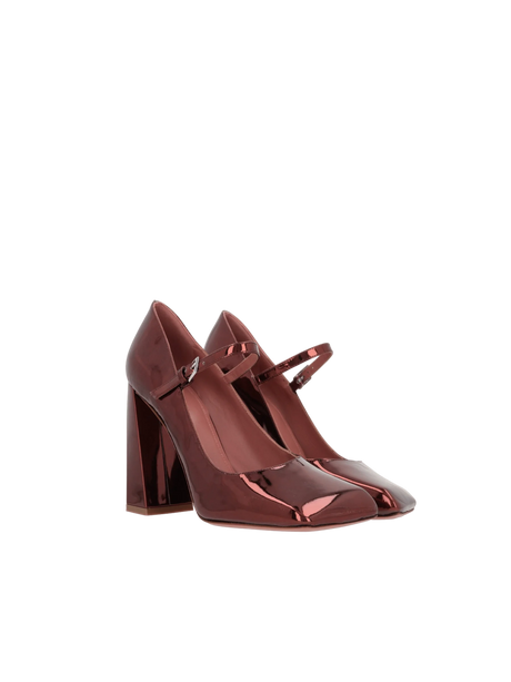 Charlotte Mirror-Effect Leather Mary-Jane Pumps-AMINA MUADDI-JOHN JULIA