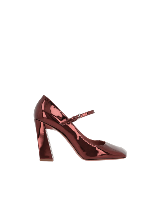 Charlotte Mirror-Effect Leather Mary-Jane Pumps-AMINA MUADDI-JOHN JULIA