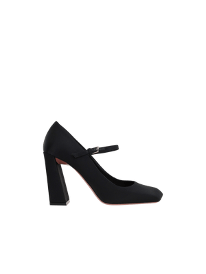 Charlotte Satin Mary-Jane Pumps-AMINA MUADDI-JOHN JULIA