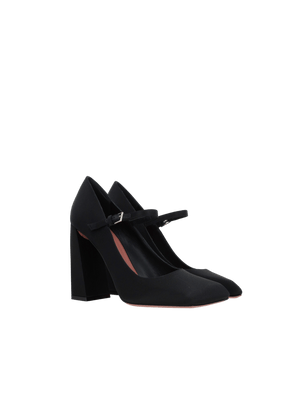 Charlotte Satin Mary-Jane Pumps-AMINA MUADDI-JOHN JULIA