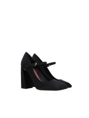 Charlotte Satin Mary-Jane Pumps-AMINA MUADDI-JOHN JULIA