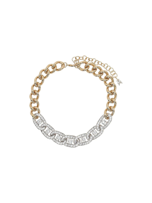 Crystal-embellished Metal Chain Choker-AMINA MUADDI-JOHN JULIA