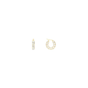 Golden Honey Crystals Gold Base Small Jahleel Hoop Earrings AMINA MUADDI JOHN JULIA.