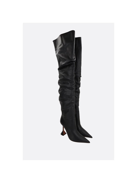 Olivia Thigh-High Nappa Leather Boots-AMINA MUADDI-JOHN JULIA