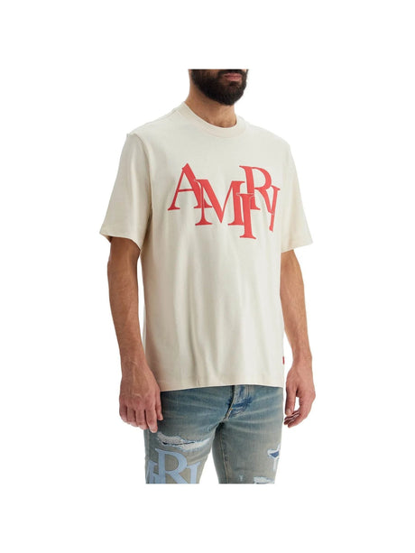 Staggered Logo Cotton T-shirt-Amiri-JOHN JULIA