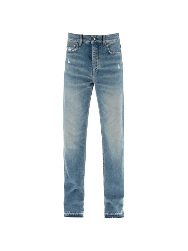 Crafted Indigo Distressed Effect Cotton Jeans AMIRI JOHN JULIA.