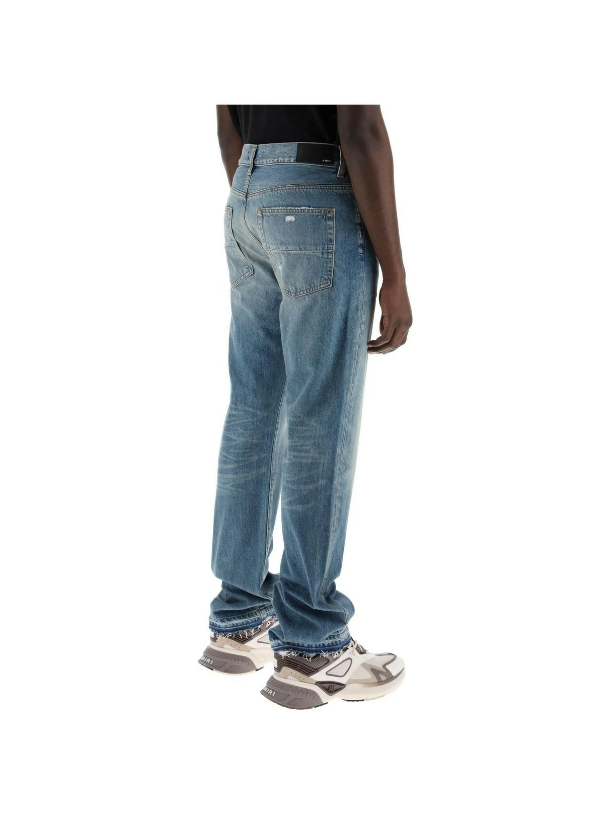 Crafted Indigo Distressed Effect Cotton Jeans AMIRI JOHN JULIA.