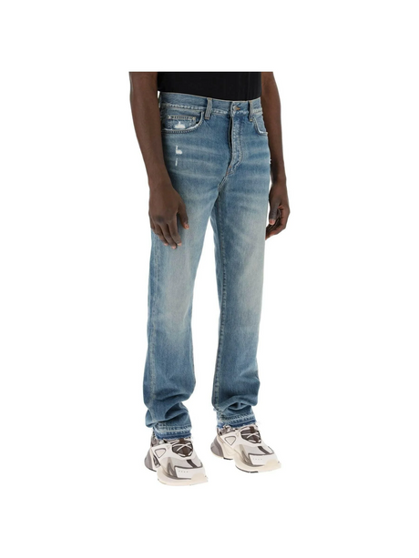 Crafted Indigo Distressed Effect Cotton Jeans AMIRI JOHN JULIA.