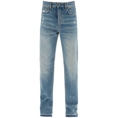 Crafted Indigo Distressed Effect Cotton Jeans AMIRI JOHN JULIA.